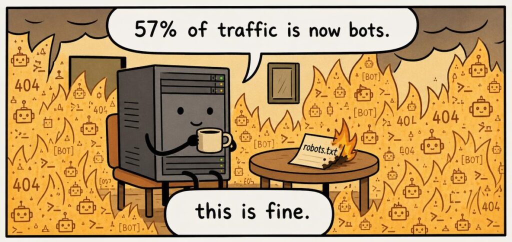 Server outnumbered by AI bot traffic