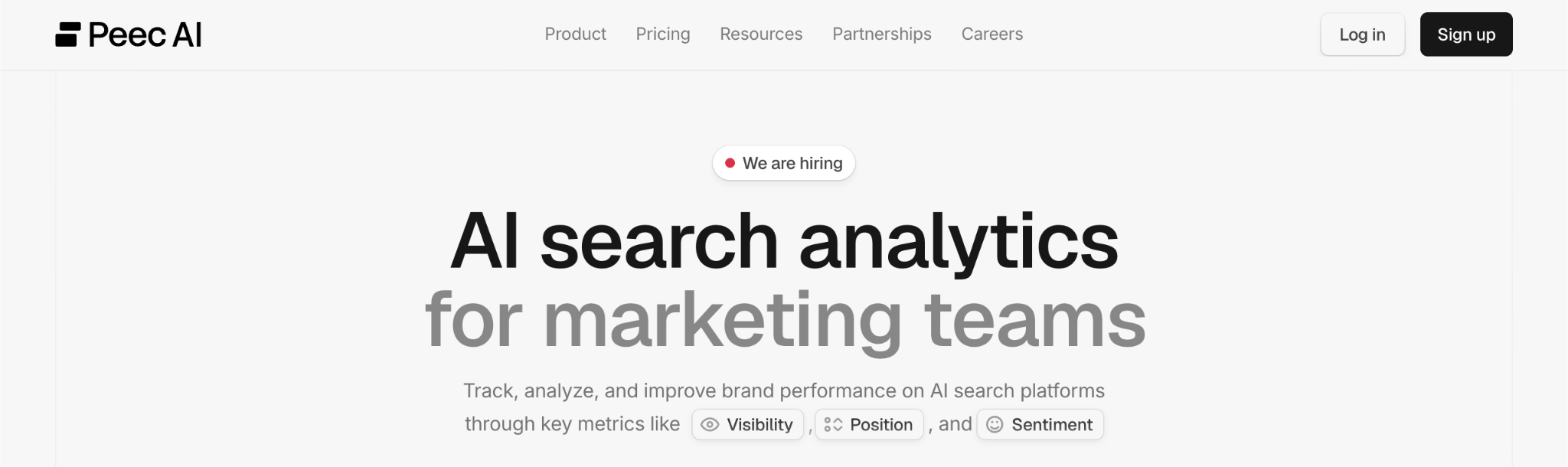 Peec AI brand visibility