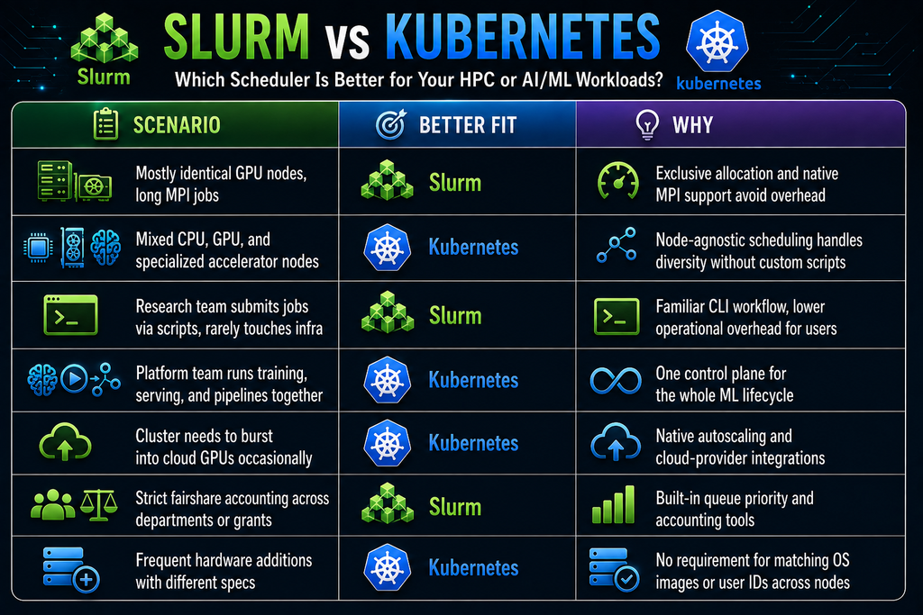 SLURM VS KUBERNETES FOR HETROGENEOUS HPC RESEARCH CLUSTERS