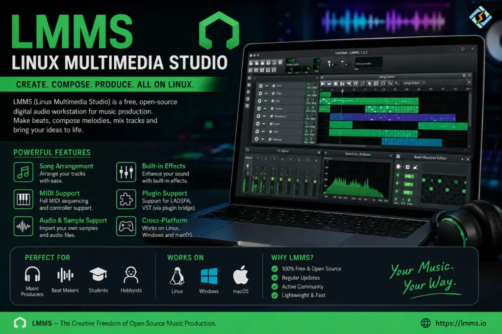 Linux Multimedia Studio LMMS music production interface and key features