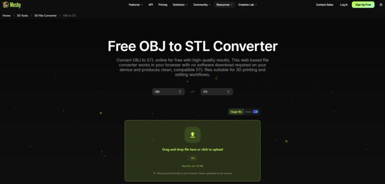 Meshy AI OBJ-to-STL converter