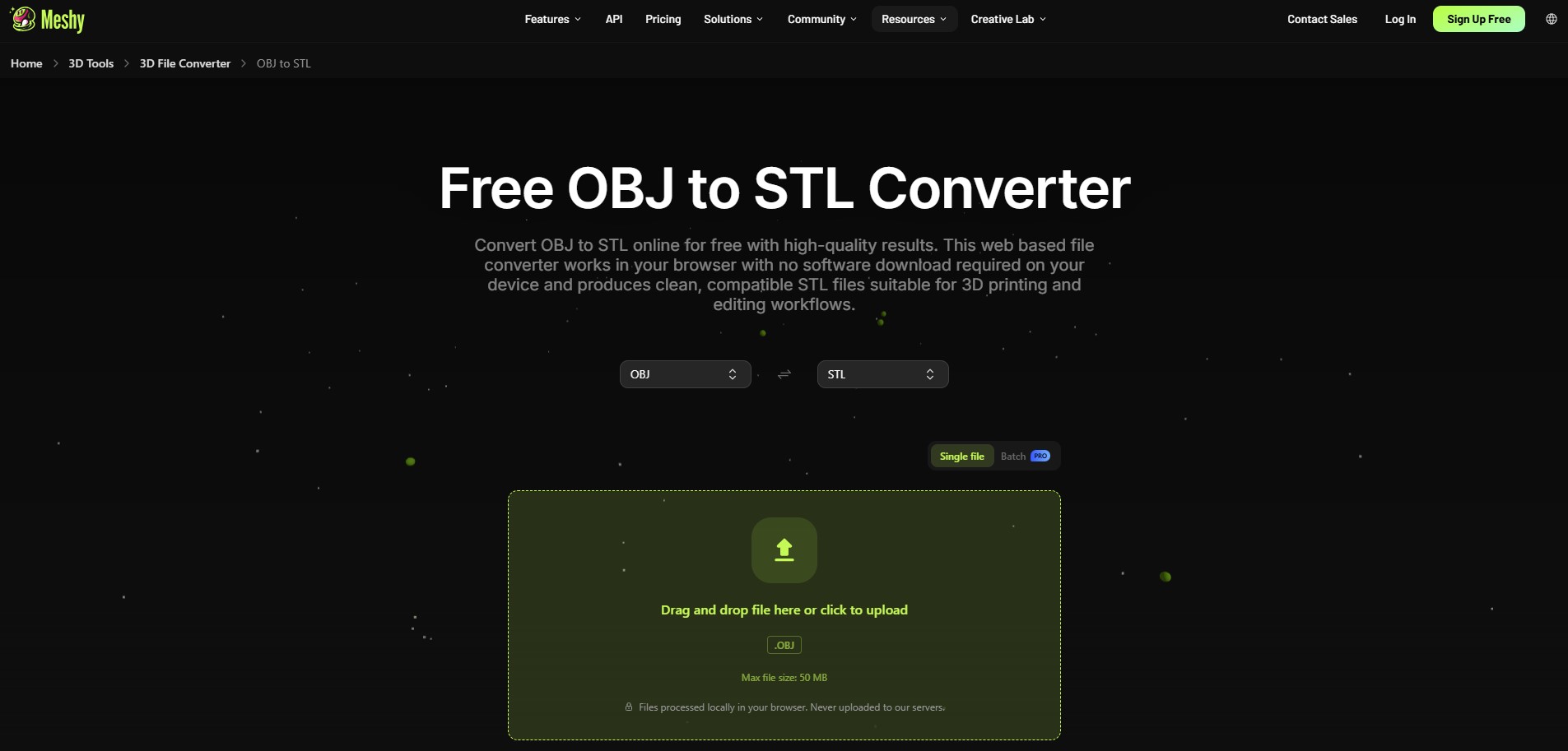 Meshy AI OBJ-to-STL converter