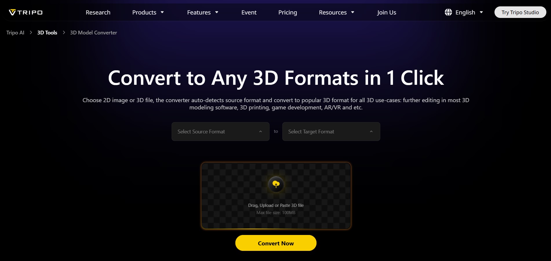 Tripo AI OBJ-to-STL converter