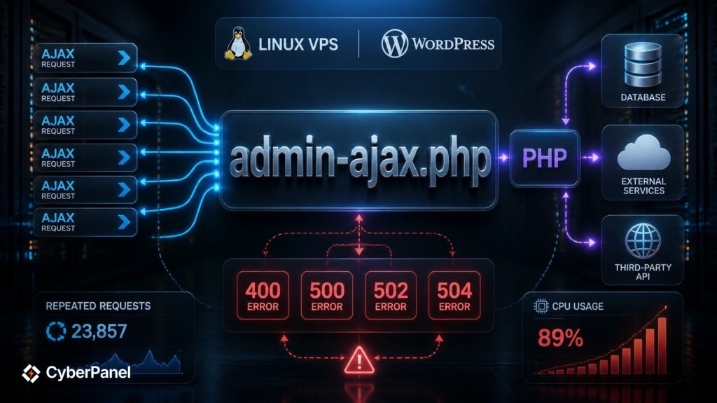 admin ajax php WordPress high CPU and gateway errors