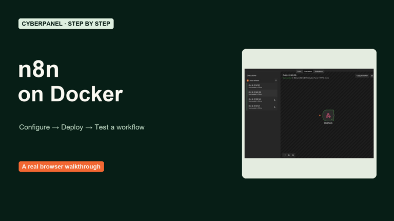 Install n8n manually with CyberPanel Docker Manager